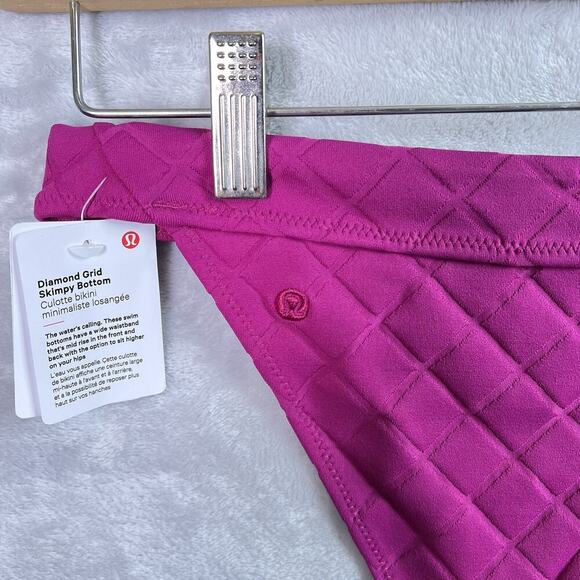 Lululemon Diamond Grid Skimpy Bikini Bottom Size 8 NWT Purple Swimsuit - Picture 8 of 11